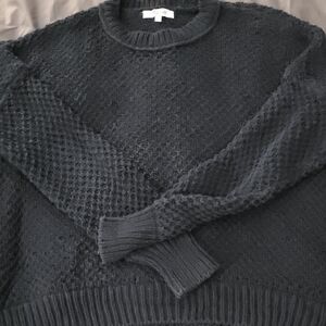 Madewell Textured Dark Blue Crewneck Sweater